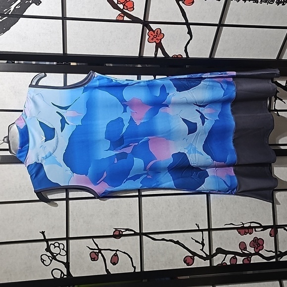 Callaway Blue Sea Star Sleeveless Mock Neck Dress Size Small NWT - Picture 7 of 9